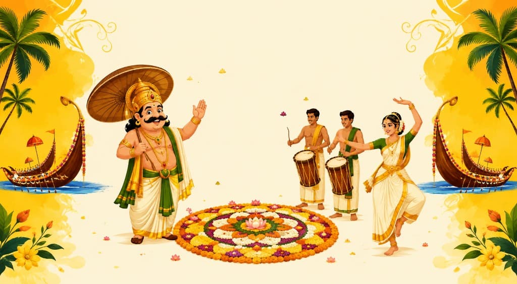 Mahabali, pookalam, and Onam celebrations
